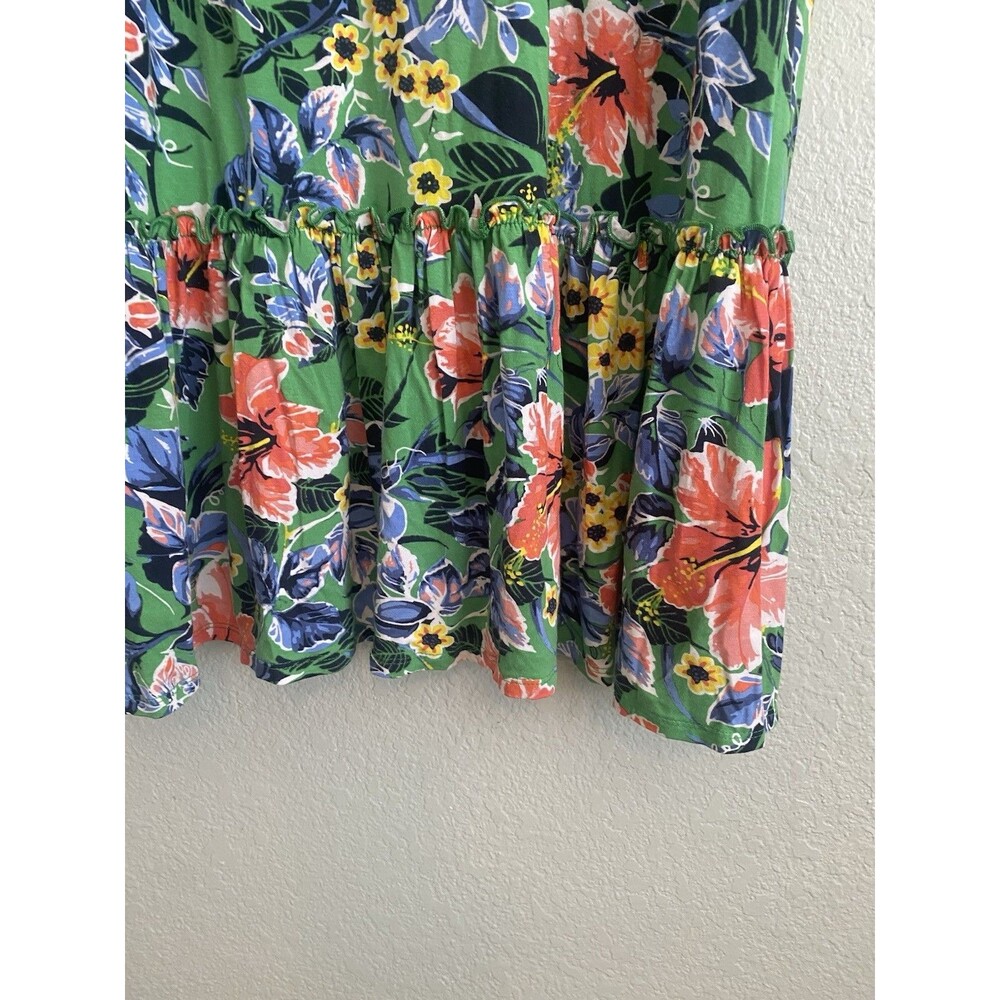 C. Wonder Tropical Floral Midi Dress LP Cottagecore Summer Ruffle V-Neck - Picture 11 of 13